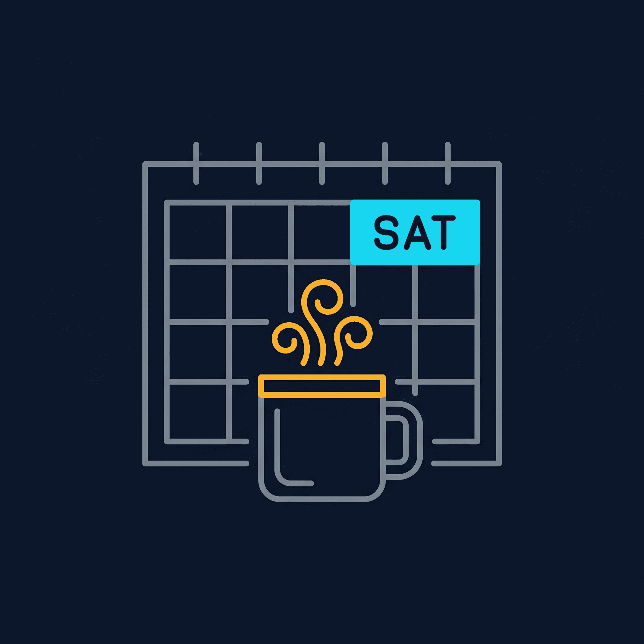 Calendar with coffee icon